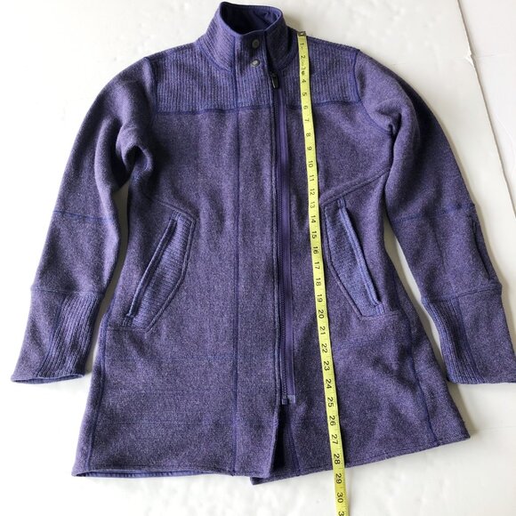 TITLE NINE Swacket Asymmetrical Zip Purple Wool Blend Jacket Hiking Womens Small - Picture 10 of 11